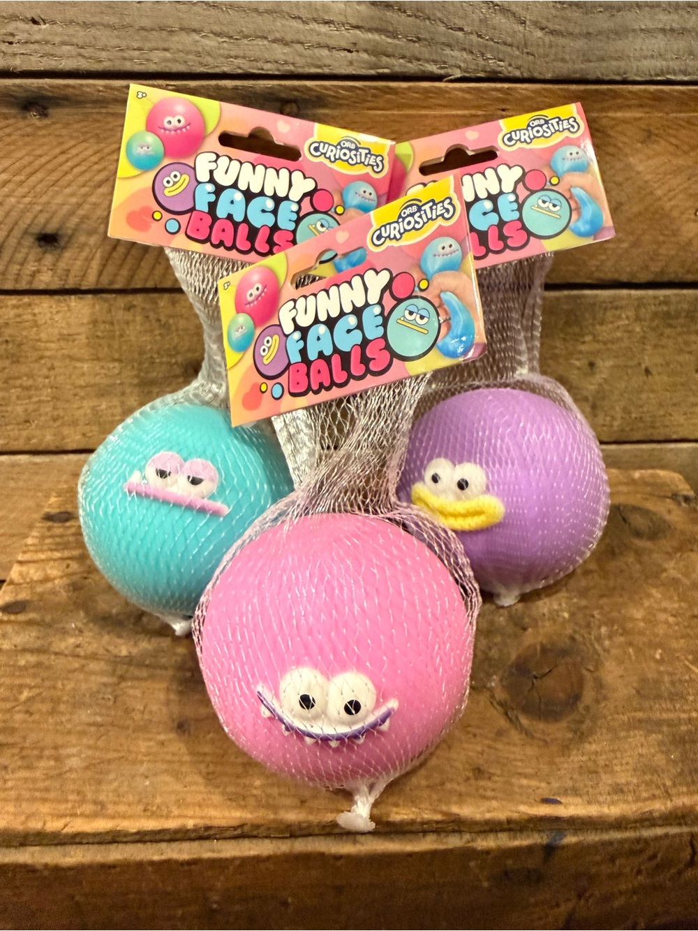Funny Face Balls Bundle - Pink, Blue, Purple